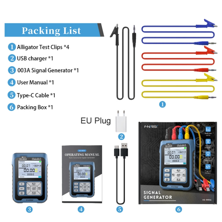 FNIRSI SG-003A Multifunctional PWM Signal Generator 4-20ma Voltage Current Calibrator, EU Plug(Blue) - free shipping - PMC TechLife - Order now!