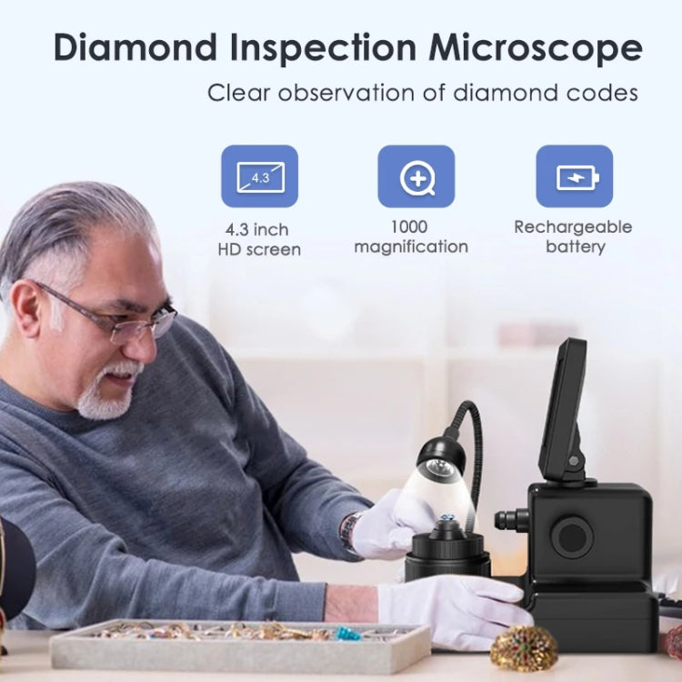 HJ1000 50-1000X 3000mAh Diamond Waist Code Microscope GIA Jewelry Waist Code Instrument - free shipping - PMC TechLife - Order now!