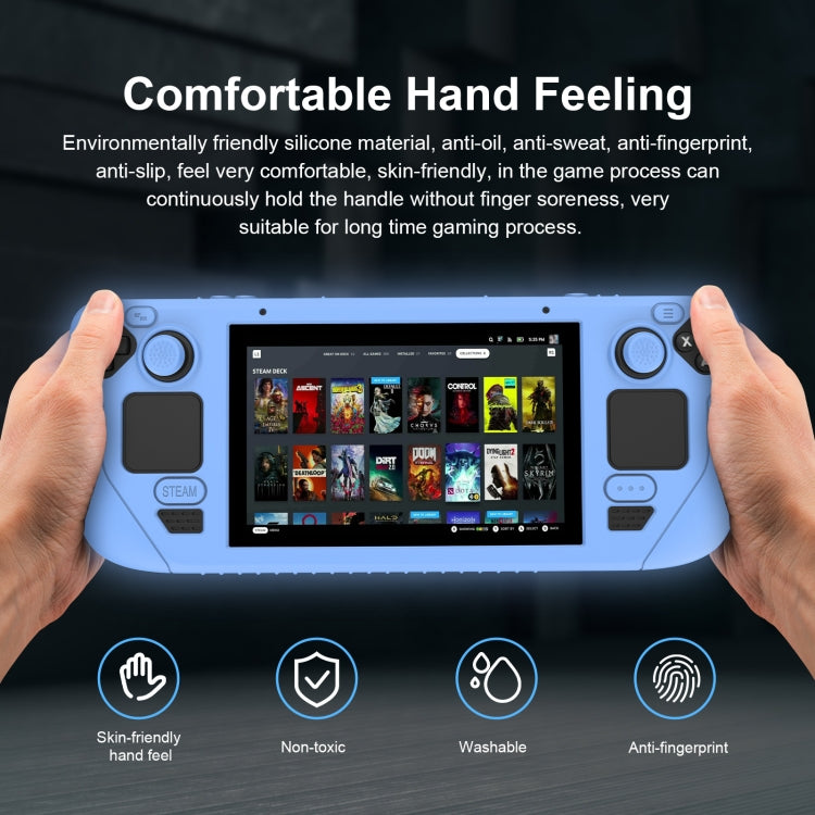 For Steam Deck Game Controller Soft Silicone Protective Cover Case With 4pcs Key Cap(Luminous Green) - Accessories by PMC TechLife | Online Shopping South Africa | PMC TechLife
