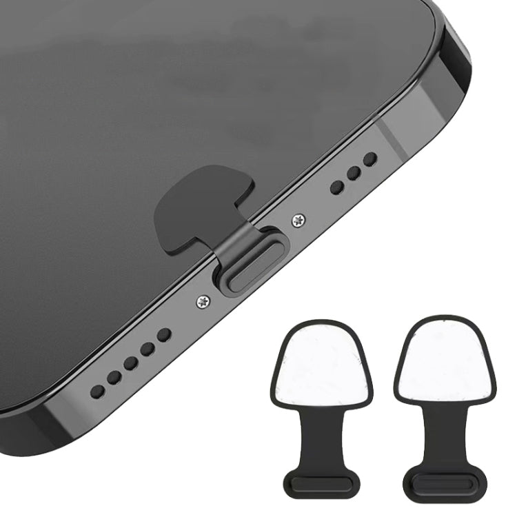 10pcs USB-C/Type-C  Mobile Phone Charging Port Silicone Anti-Dust Plug Back-adhesive Loss-proof Cover(Black) - Anti-dust & Ear Caps by PMC TechLife | Online Shopping South Africa | PMC TechLife