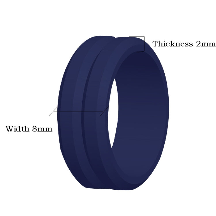 SiR053 V Shaped Grooved Edge Silicone Ring Outdoor Sports Couple Ring No.10(Deep Gray) - Rings by PMC Jewellery | Online Shopping South Africa | PMC Jewellery