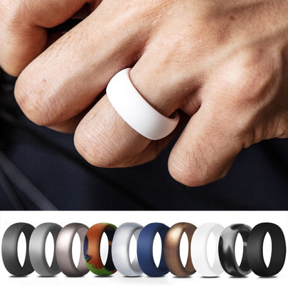 SiR013 8.7mm Curved Outdoor Sports Silicone Ring, Size: No.12(Silver) - Rings by PMC Jewellery | Online Shopping South Africa | PMC Jewellery