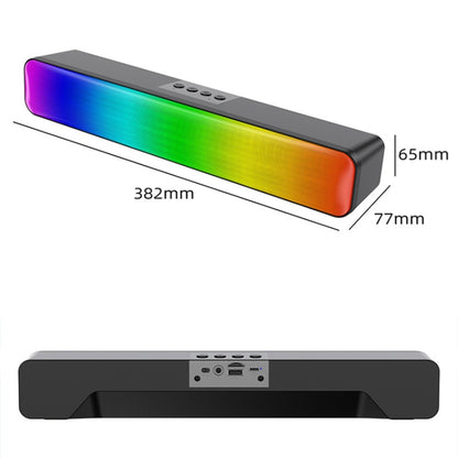 E-3562 Desktop Long Strip Multifunctional RGB Colorful Light Bluetooth Wireless Speaker(Black) - Desktop Speaker by PMC Jewellery | Online Shopping South Africa | PMC Jewellery