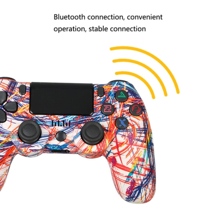 For PS4 Wireless Bluetooth Game Controller With Light Strip Dual Vibration Game Handle(Camouflage Blue) - Gamepads by PMC Jewellery | Online Shopping South Africa | PMC Jewellery