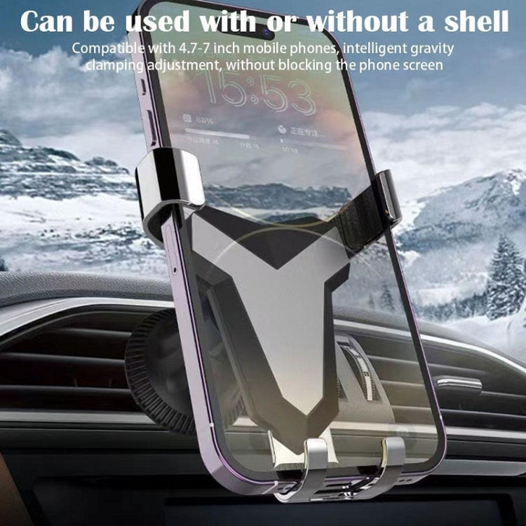 Gravity Navigation Car Air Outlet Triangular Mobile Phone Holder(Silver) - Car Holders by PMC TechLife | Online Shopping South Africa | PMC TechLife