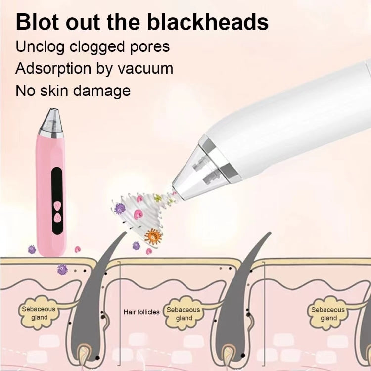 Blackhead Remover Vacuum Pore Cleaner Facial Deep Cleaning Beauty Tools(Pink) - Cleanser by PMC TechLife | Online Shopping South Africa | PMC TechLife
