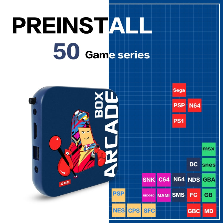 Arcade Box 64G Wired Video Game Machine Box 4K HD Display For PS1/PSP/N64/DC, US Plug - free shipping - PMC TechLife - Order now!