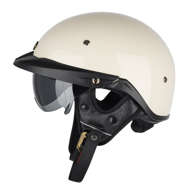 SOMAN Motorcycle Half Helmet Adjustable Helmet With Inner Mirror, Size: XL(White) - free shipping - PMC TechLife - Order now!