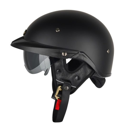 SOMAN Motorcycle Half Helmet Adjustable Helmet With Inner Mirror, Size: XL(Matt Black) - Helmets by SOMAN | Online Shopping South Africa | PMC Jewellery | Buy Now Pay Later Mobicred