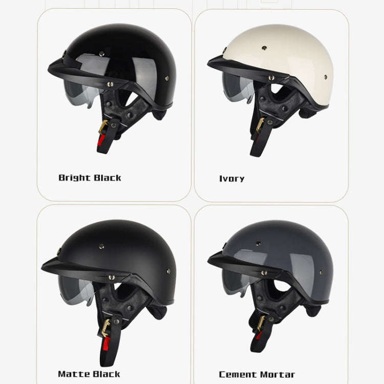 SOMAN Motorcycle Half Helmet Adjustable Helmet With Inner Mirror, Size: XL(Bright Black) - free shipping - PMC TechLife - Order now!