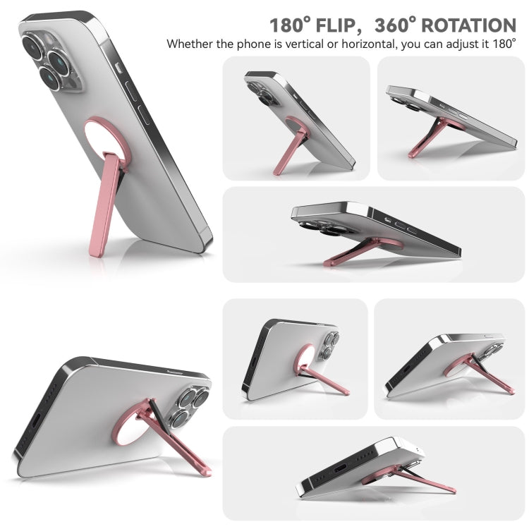 Aluminum Alloy Mobile Phone Bracket Ultra-thin Rotating Back Stick Lollipop Mirror Bracket(Pink) - free shipping - PMC TechLife - Order now!