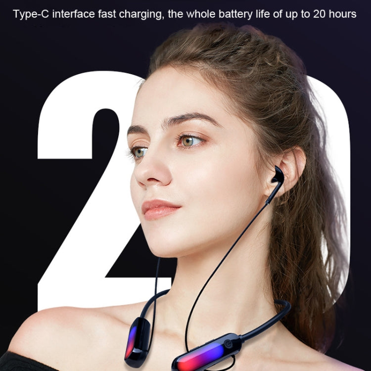 With Atmosphere Lamp Hanging Neck Bluetooth Earphone, Style: Earphone - Neck-mounted Earphone by PMC Jewellery | Online Shopping South Africa | PMC Jewellery