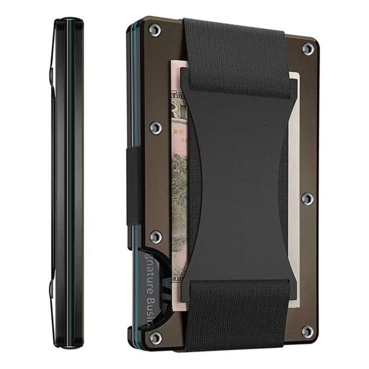 Credit Card Holder Wallets RFID Blocking Slim Metal Card Clip, Color: Coffee - free shipping - PMC TechLife - Order now!
