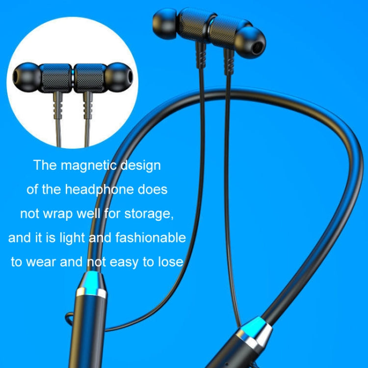 Wireless Hanging Neck Long Battery Life Sports Binaural Bluetooth Headset(Black OPP Bag) - Neck-mounted Earphone by PMC TechLife | Online Shopping South Africa | PMC TechLife