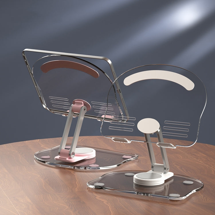 KF-Z11 Acrylic Tablet PC Mobile Phone Bracket Desktop Rotating Foldable Lazy Non-slip Phone Support Frame(White) - Desktop Holder by PMC TechLife | Online Shopping South Africa | PMC TechLife