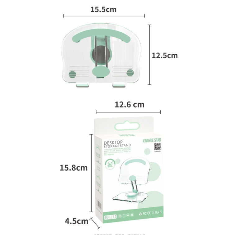 KF-Z11 Acrylic Tablet PC Mobile Phone Bracket Desktop Rotating Foldable Lazy Non-slip Phone Support Frame(White) - Desktop Holder by PMC TechLife | Online Shopping South Africa | PMC TechLife