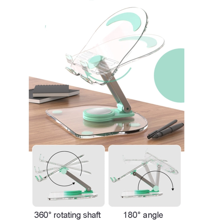KF-Z11 Acrylic Tablet PC Mobile Phone Bracket Desktop Rotating Foldable Lazy Non-slip Phone Support Frame(Green) - Desktop Holder by PMC TechLife | Online Shopping South Africa | PMC TechLife