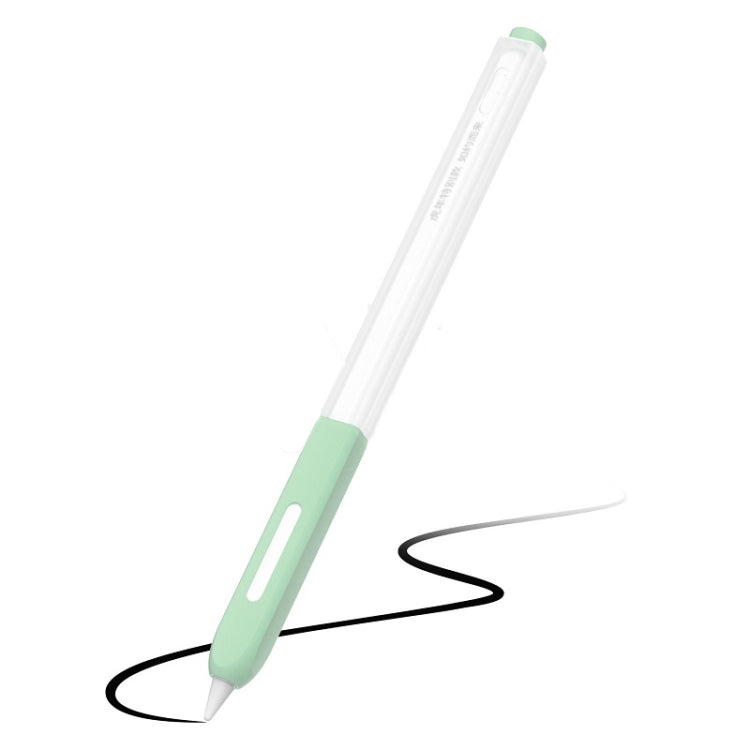 For Apple Pencil 2 Non-Slip Anti-Fall Translucent Segmented Pen Case(Green Cyan) - Pencil Accessories by PMC TechLife | Online Shopping South Africa | PMC TechLife