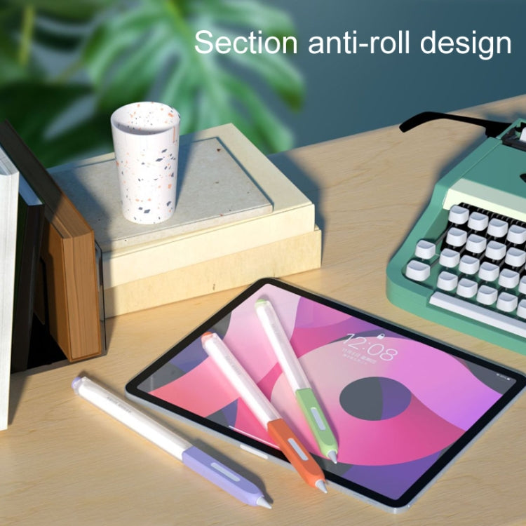 For Apple Pencil 2 Non-Slip Anti-Fall Translucent Segmented Pen Case(Lemon Yellow) - Pencil Accessories by PMC TechLife | Online Shopping South Africa | PMC TechLife