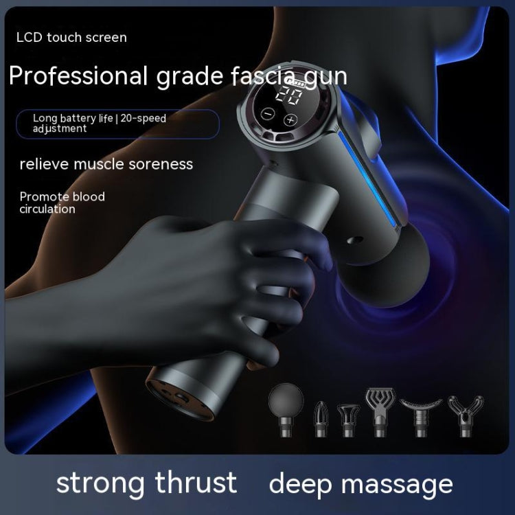20-speed Touch Control Fascia Massager with 6 Massage Heads,CN Plug(Gray) - Massage gun & Accessories by PMC TechLife | Online Shopping South Africa | PMC TechLife | Buy Now Pay Later Mobicred