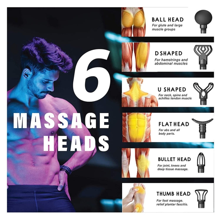 20-speed Touch Control Fascia Massager with 6 Massage Heads,CN Plug(Gray) - Massage gun & Accessories by PMC TechLife | Online Shopping South Africa | PMC TechLife | Buy Now Pay Later Mobicred