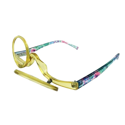 Makeup Magnifying Glass Presbyopic Glasses Flip Swivel Reading Glasses, Degree: +250(Yellow Frame) - Presbyopic Glasses by PMC Jewellery | Online Shopping South Africa | PMC Jewellery