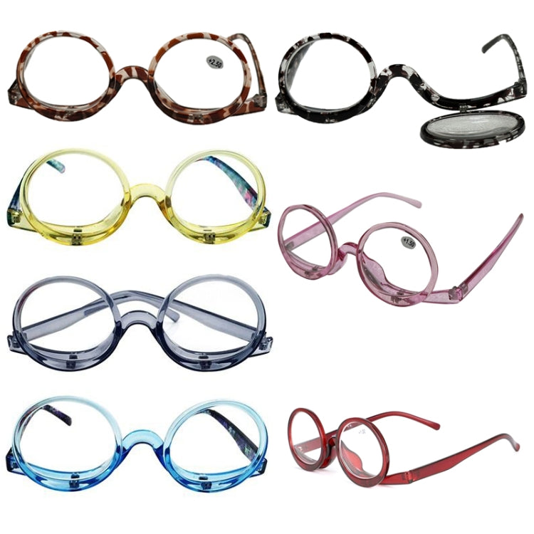 Makeup Magnifying Glass Presbyopic Glasses Flip Swivel Reading Glasses, Degree: +200(Yellow Frame) - Presbyopic Glasses by PMC Jewellery | Online Shopping South Africa | PMC Jewellery