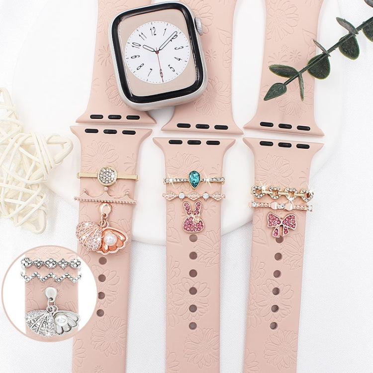 3pcs/set Watch Universal Silicone Strap Decoration Ring Decorative Nails, Style: Shell - Watch Accessories & Parts by PMC Jewellery | Online Shopping South Africa | PMC Jewellery