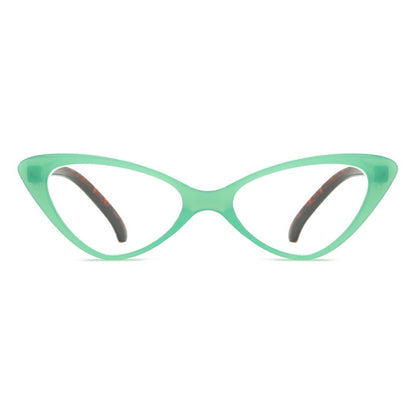 Street Stall Triangular Cat Eye Presbyopic Glasses, Degree: +150(Light Green) - Presbyopic Glasses by PMC Jewellery | Online Shopping South Africa | PMC Jewellery