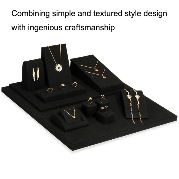 Black Microfiber Necklace Ring Jewelry Display Live Jewelry Prop Rack Set 5 - Jewelry Storages by PMC Jewellery | Online Shopping South Africa | PMC Jewellery