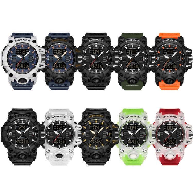 SANDA Green Light Alarm Clock Multifunctional Waterproof Shockproof Transparent Watch(Transparent Black) - Silicone Strap Watches by SANDA | Online Shopping South Africa | PMC Jewellery