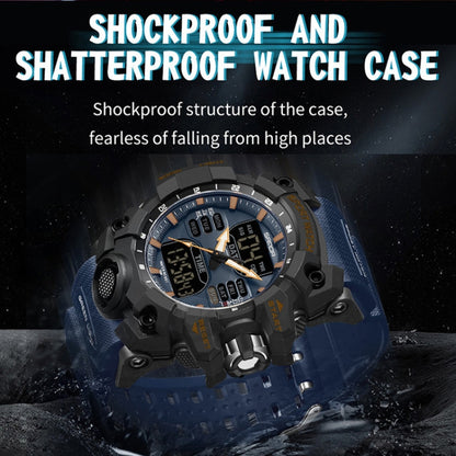 SANDA Green Light Alarm Clock Multifunctional Waterproof Shockproof Transparent Watch(White Blue) - Silicone Strap Watches by SANDA | Online Shopping South Africa | PMC Jewellery