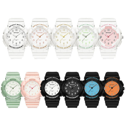 SANDA Small Fresh Digital All-match Waterproof Luminous Student Watch(White Rose Gold) - LED Digital Watches by SANDA | Online Shopping South Africa | PMC Jewellery
