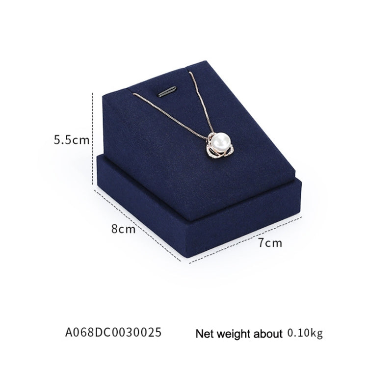 7x8x5.5cm Necklace Holder Jewelry Display Props Blue Microfiber Window Necklace Earring Ring Stand - Jewelry Storages by PMC Jewellery | Online Shopping South Africa | PMC Jewellery