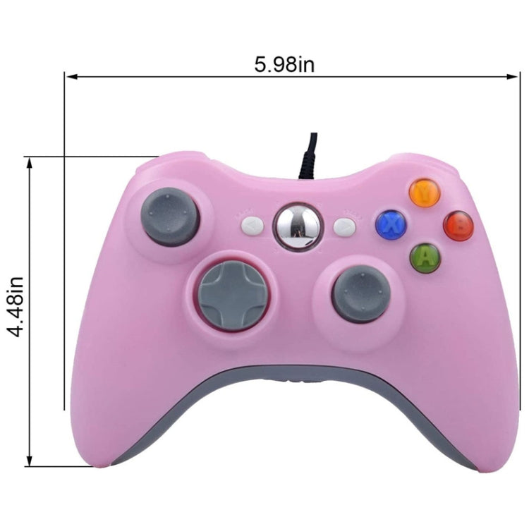 For XBOX 360 Console And PC USB Dual Vibration Wired Gamepad(Pink) - Gamepad by PMC Jewellery | Online Shopping South Africa | PMC Jewellery