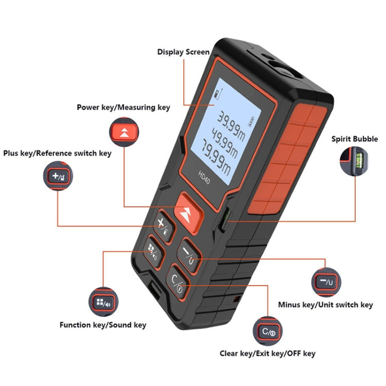 HILDA HD60 High Accuracy Laser Rangefinder Laser Electronics Ruler - free shipping - PMC TechLife - Order now!