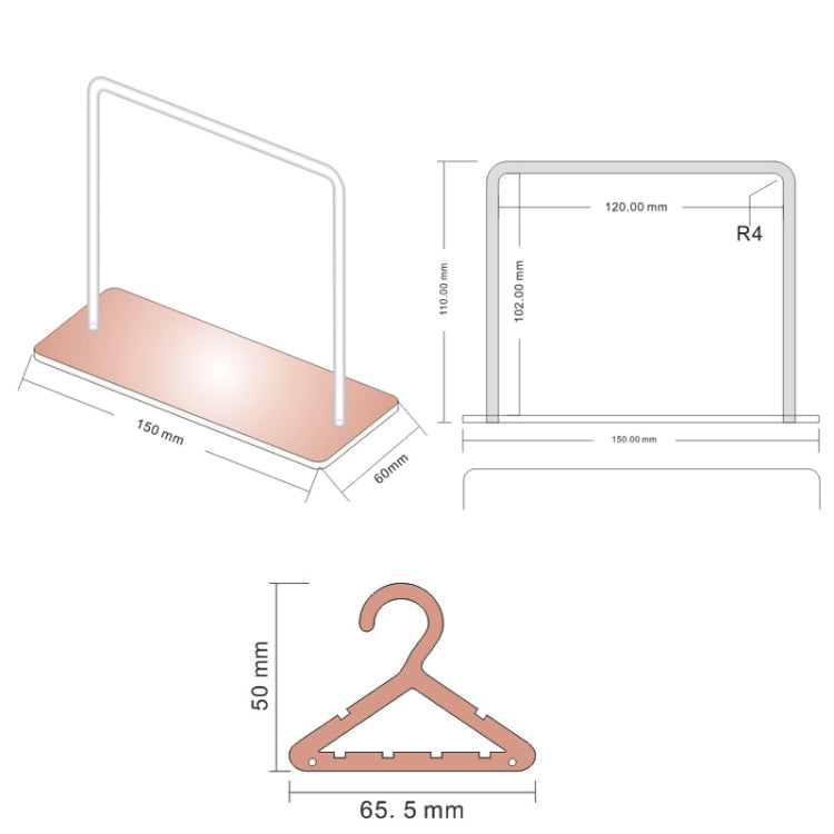 Acrylic Coat Hanger Style Earring Storage Display Stand Holder(Transparent) - Jewelry Storages by PMC Jewellery | Online Shopping South Africa | PMC Jewellery