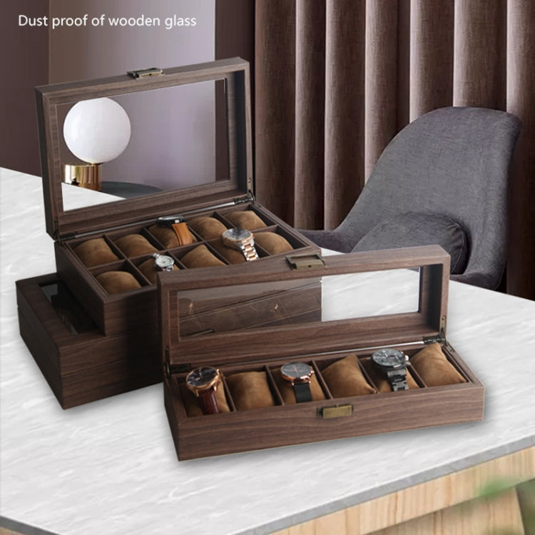 Wood Grain Leather Watch Display Box Watch Storage Case Jewelry Box, Style: 3 Digit Long - Watch Storages by PMC Jewellery | Online Shopping South Africa | PMC Jewellery