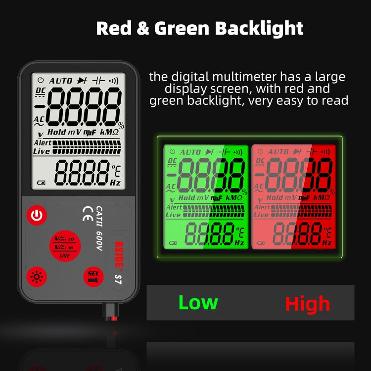 BSIDE ADMS7 Smart Thin Digital Multimeter Counts DC AC Voltmeter, Model: Standard Charging Model - Digital Multimeter by BSIDE | Online Shopping South Africa | PMC Jewellery | Buy Now Pay Later Mobicred