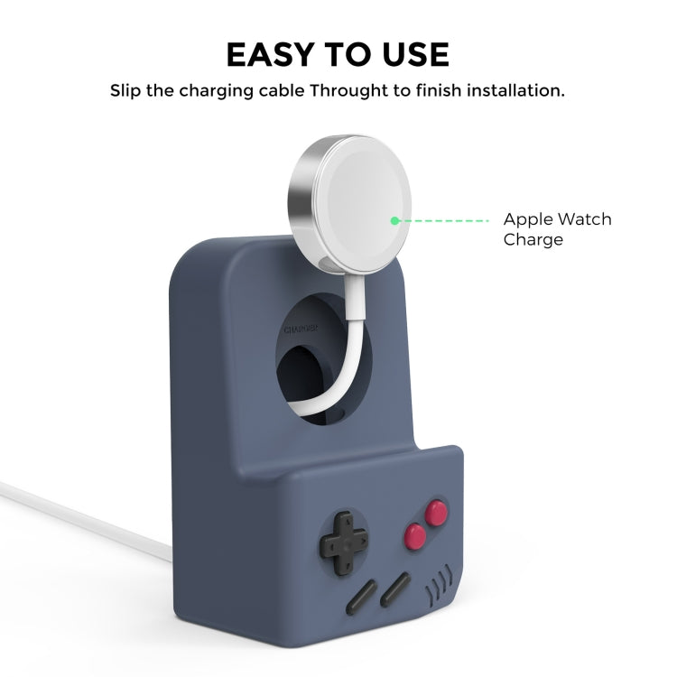 For Apple Watch Silicone Charging Stand Charging Base Storage Stand With Charger(Midnight Blue) - Charger / Holder by PMC TechLife | Online Shopping South Africa | PMC TechLife