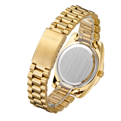 CAGARNY 6866 Fashion Life Waterproof Gold Steel Band Quartz Watch (Green) - Metal Strap Watches by CAGARNY | Online Shopping South Africa | PMC Jewellery | Buy Now Pay Later Mobicred