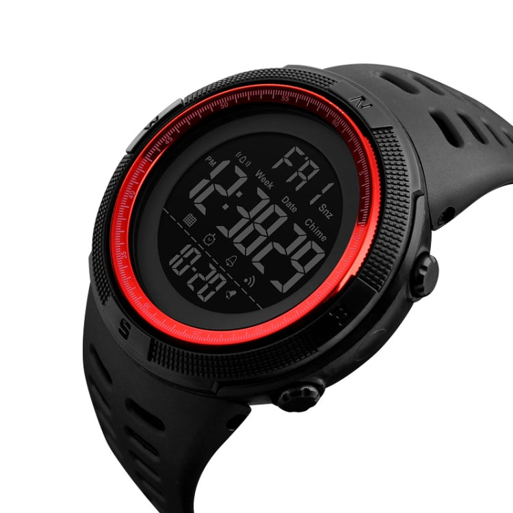 SKMEI 1251 Men Fashionable Outdoor 50m Waterproof Sports Watch Digital Watch with PU Watchband(Black Red) - Sport Watches by SKMEI | Online Shopping South Africa | PMC Jewellery | Buy Now Pay Later Mobicred