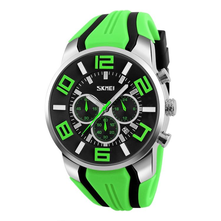 SKMEI 9128 Fashion Multifunctional 3D Large Dial Sports Wristwatch 30m Waterproof Quartz Watch(Green) - Sport Watches by SKMEI | Online Shopping South Africa | PMC Jewellery | Buy Now Pay Later Mobicred