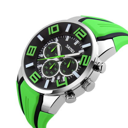 SKMEI 9128 Fashion Multifunctional 3D Large Dial Sports Wristwatch 30m Waterproof Quartz Watch(Green) - Sport Watches by SKMEI | Online Shopping South Africa | PMC Jewellery | Buy Now Pay Later Mobicred