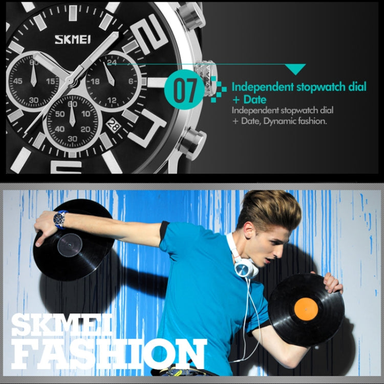 SKMEI 9128 Fashion Multifunctional 3D Large Dial Sports Wristwatch 30m Waterproof Quartz Watch(Green) - Sport Watches by SKMEI | Online Shopping South Africa | PMC Jewellery | Buy Now Pay Later Mobicred