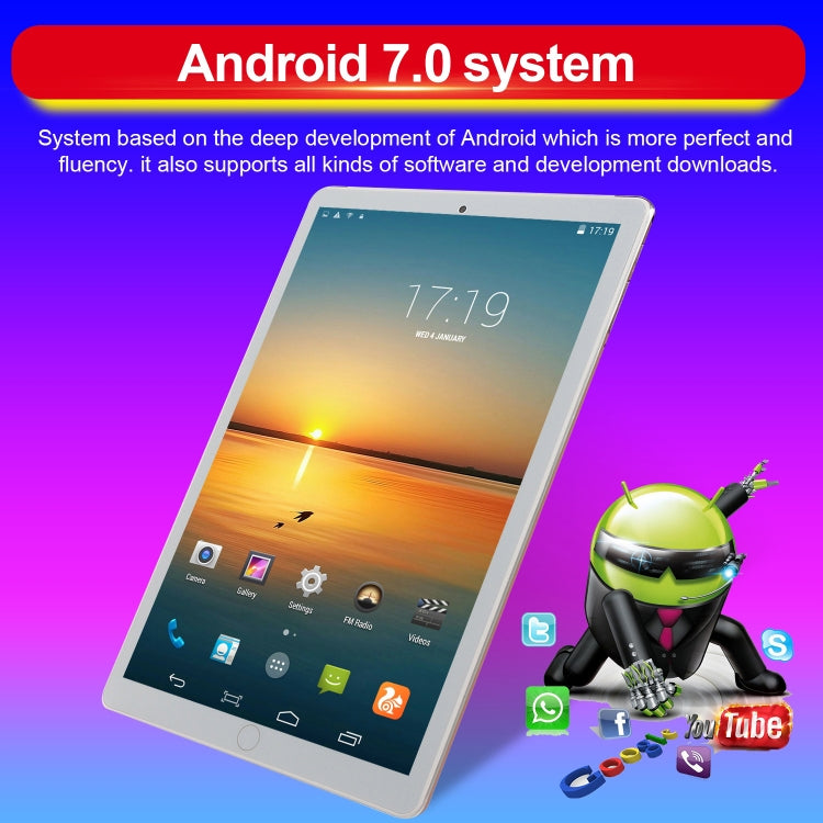 P20 3G Phone Call Tablet PC, 10.1 inch, 2GB+16GB, Android 7.0 MTK6735 Quad Core 1.3GHz, Dual SIM, Support GPS, OTG, WiFi, BT(Dark Gray) - 10.1 inch by PMC Jewellery | Online Shopping South Africa | PMC Jewellery