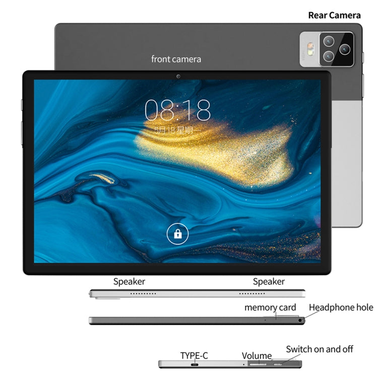 BDF P70 4G LTE Tablet PC, 10.1 inch, 8GB+128GB, Android 12.0 MTK6762 Octa Core, Support Dual SIM & Bluetooth & WiFi, EU Plug(Blue) - BDF by BDF | Online Shopping South Africa | PMC Jewellery