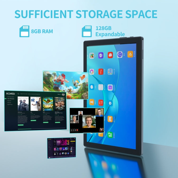 BDF P70 4G LTE Tablet PC, 10.1 inch, 8GB+128GB, Android 12.0 MTK6762 Octa Core, Support Dual SIM & Bluetooth & WiFi, EU Plug(Silver) - free shipping - PMC TechLife - Order now!