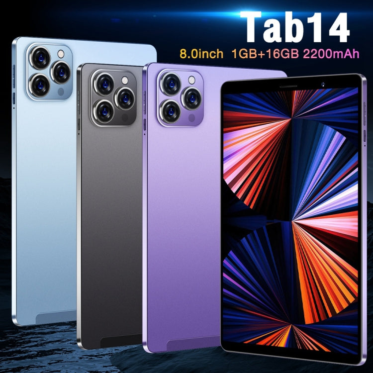 Tab14 / P14 Phone Call Tablet, 1GB+16GB, 8.0 inch Screen, Face Identification, Android 5.0 MTK6582 Quad Core, Network: 3G, GPS, OTG(Blue) - 7.0-8.0 inch by PMC TechLife | Online Shopping South Africa | PMC TechLife