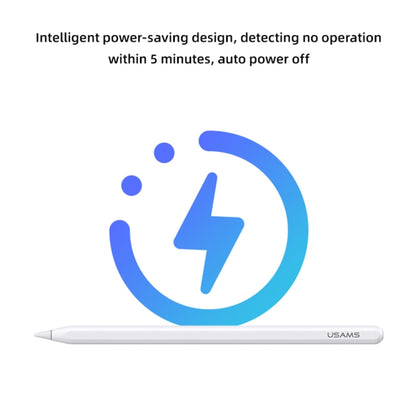 USAMS US-ZB254 Magnetic Wireless Charging Capacitive Stylus Pen (White) - Pencil Accessories by USAMS | Online Shopping South Africa | PMC Jewellery